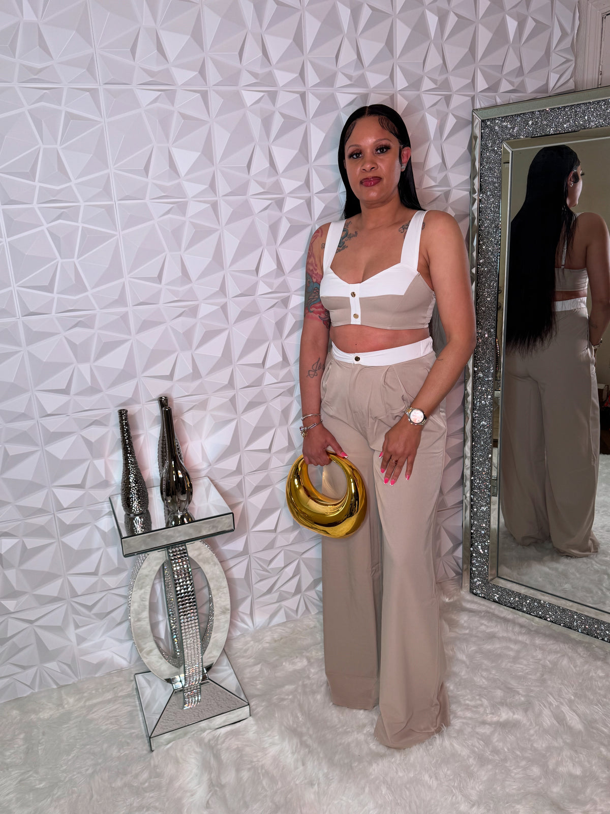 Make An Effort Pant Set (Tan)